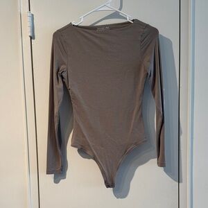 Abercrombie Boatneck Modal Blend Long Sleeve Bodysuit